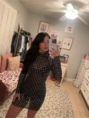fitted mini denim dress Sweet Looking Long Sleeve Denim Mini Dress